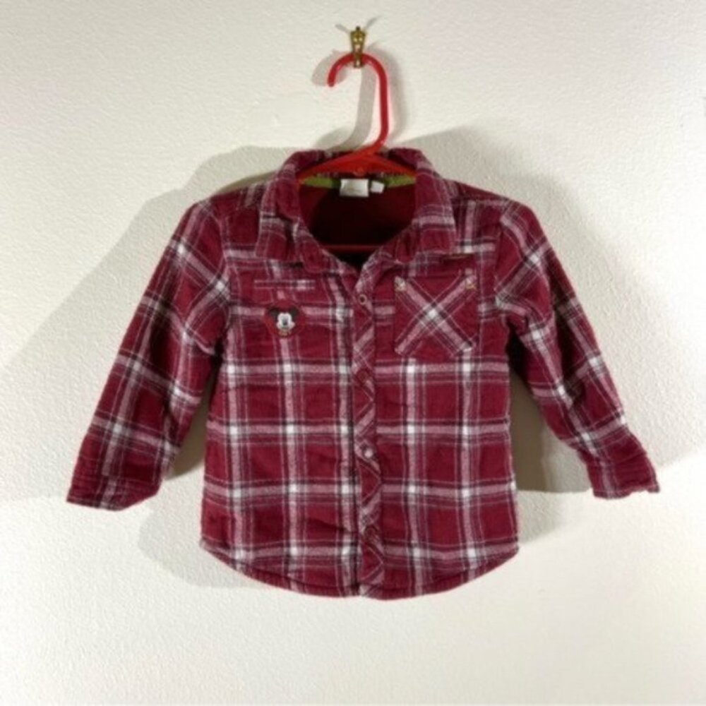 Disney Baby Mickey Mouse Paris Plaid Shirt. 18 months.